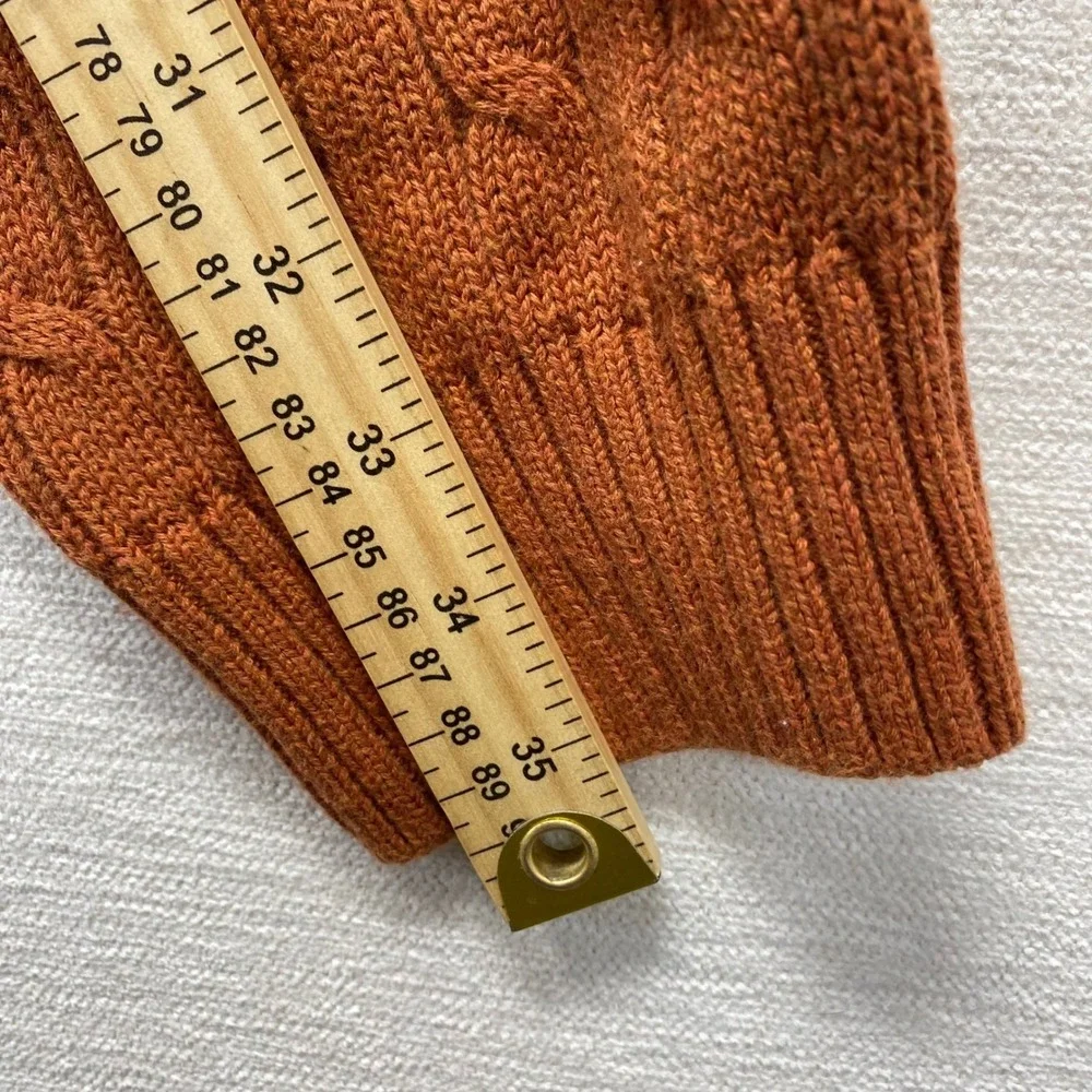 Saddlebred Men's XL Orange Cable Knit 100 % Cotton‎ Crewneck Sweater